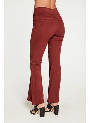 Chaser Faux Suede Wide Leg Pant in Biscotti